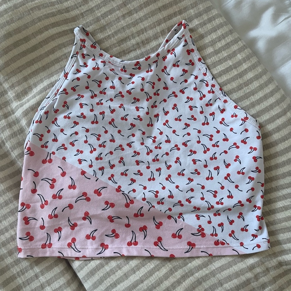 Cherry Print Crop Top